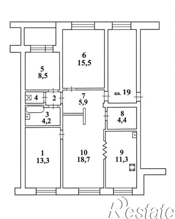 3-комн квартира Республиканская улица, д.78/9