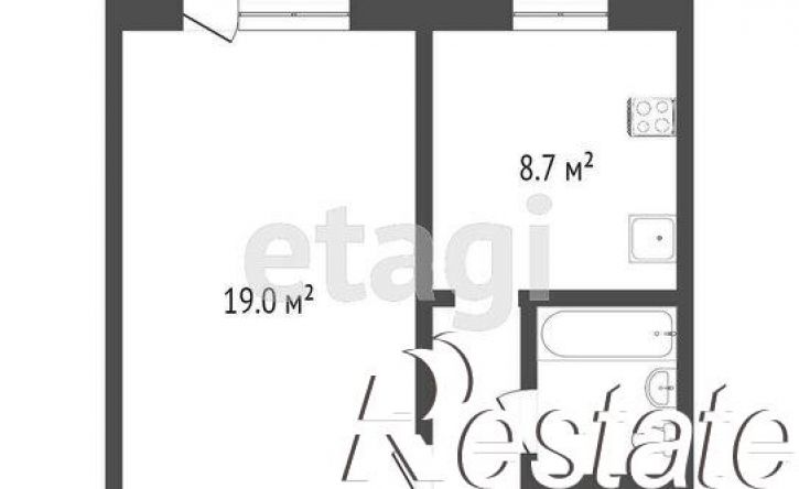 1-комн квартира улица Папанина, 8,  д. 8