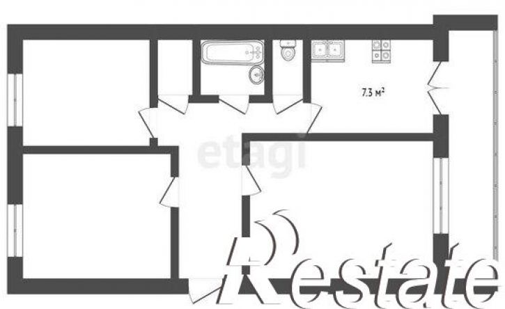 3-комн квартира Индустриальный переулок, 13 к2,  д. 13 к2