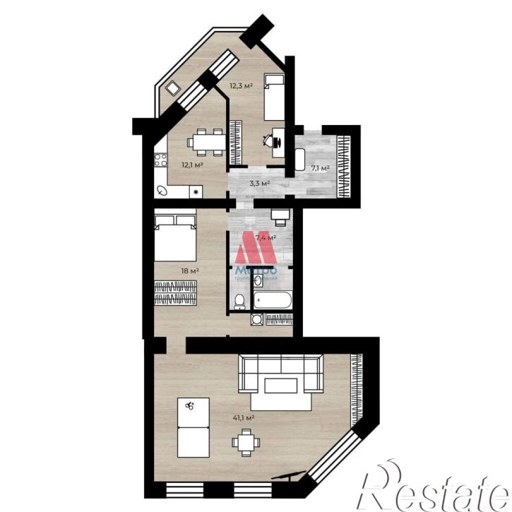 3-комн квартира Победы улица, д.51к2